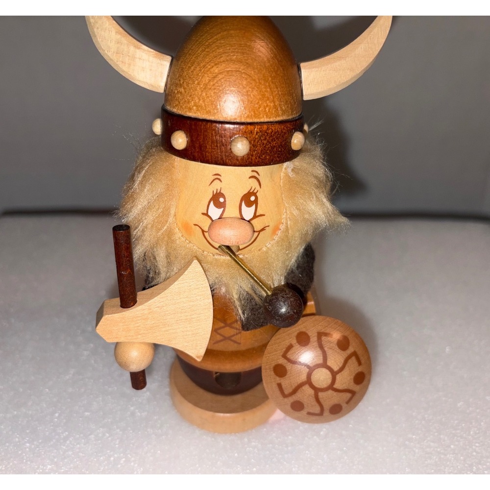 Vintage Christian Ulbricht German Wooden Viking Incense Burner Smoker